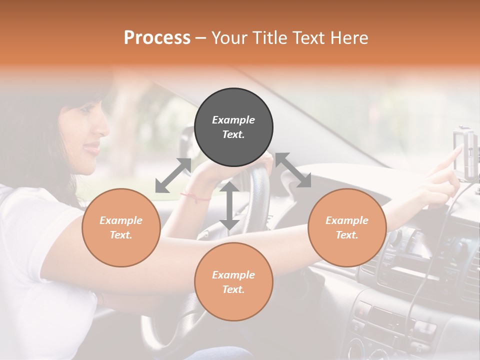 Wheel Use Woman PowerPoint Template