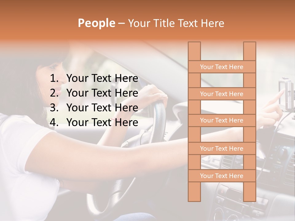 Wheel Use Woman PowerPoint Template
