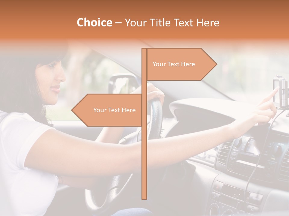 Wheel Use Woman PowerPoint Template