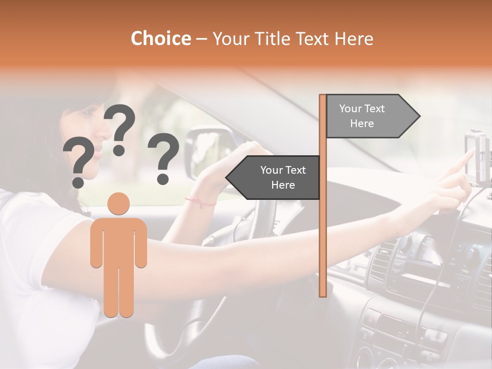 Wheel Use Woman PowerPoint Template