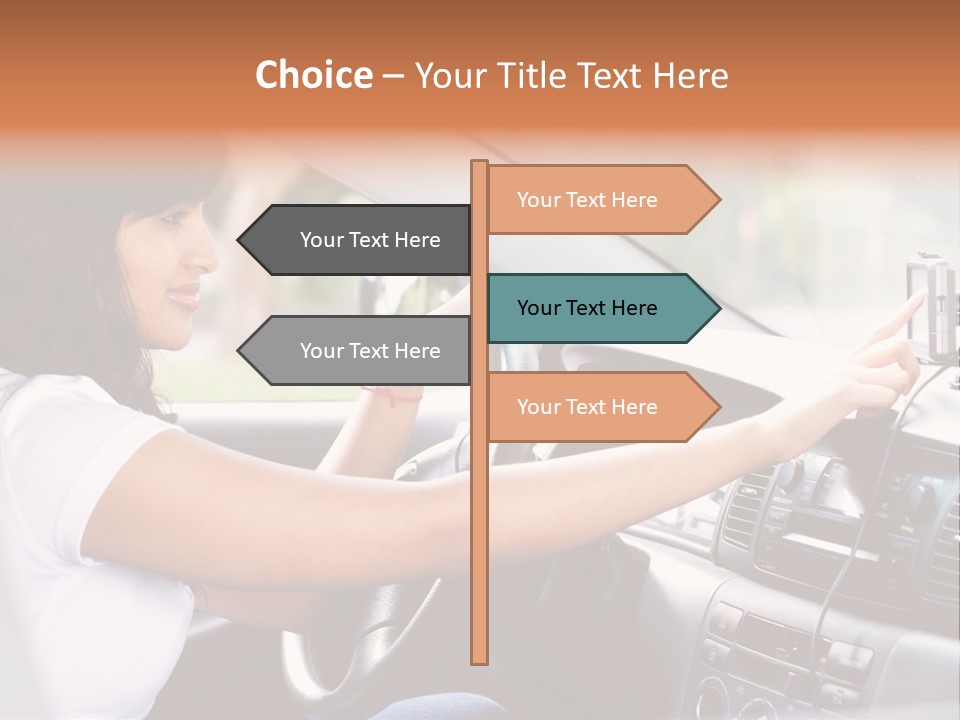 Wheel Use Woman PowerPoint Template