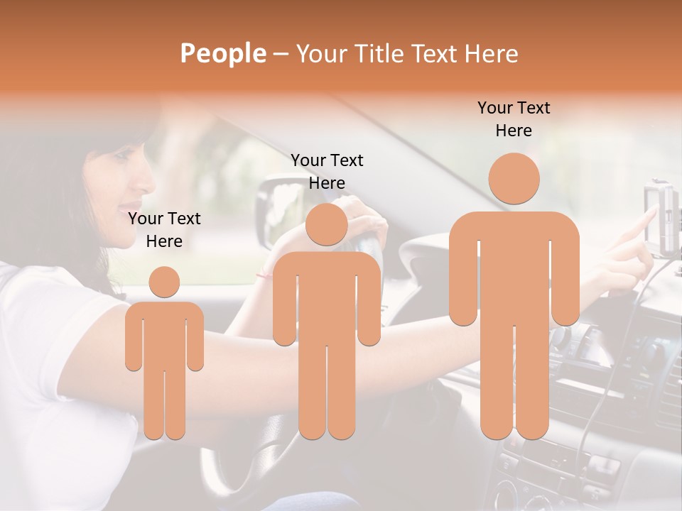 Wheel Use Woman PowerPoint Template