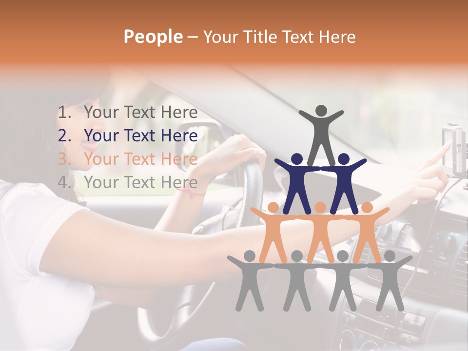 Wheel Use Woman PowerPoint Template