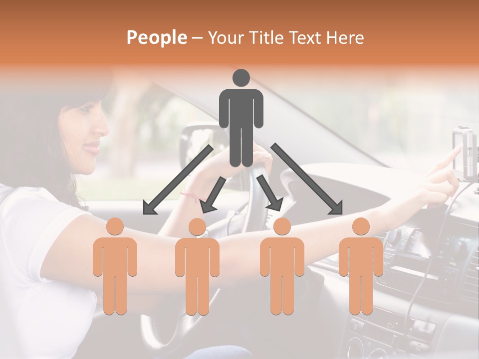 Wheel Use Woman PowerPoint Template