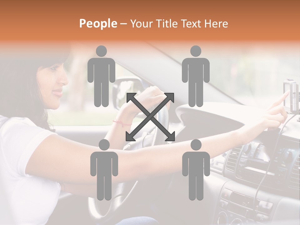 Wheel Use Woman PowerPoint Template