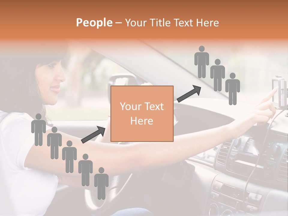 Wheel Use Woman PowerPoint Template