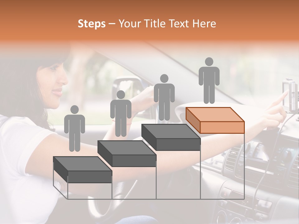 Wheel Use Woman PowerPoint Template