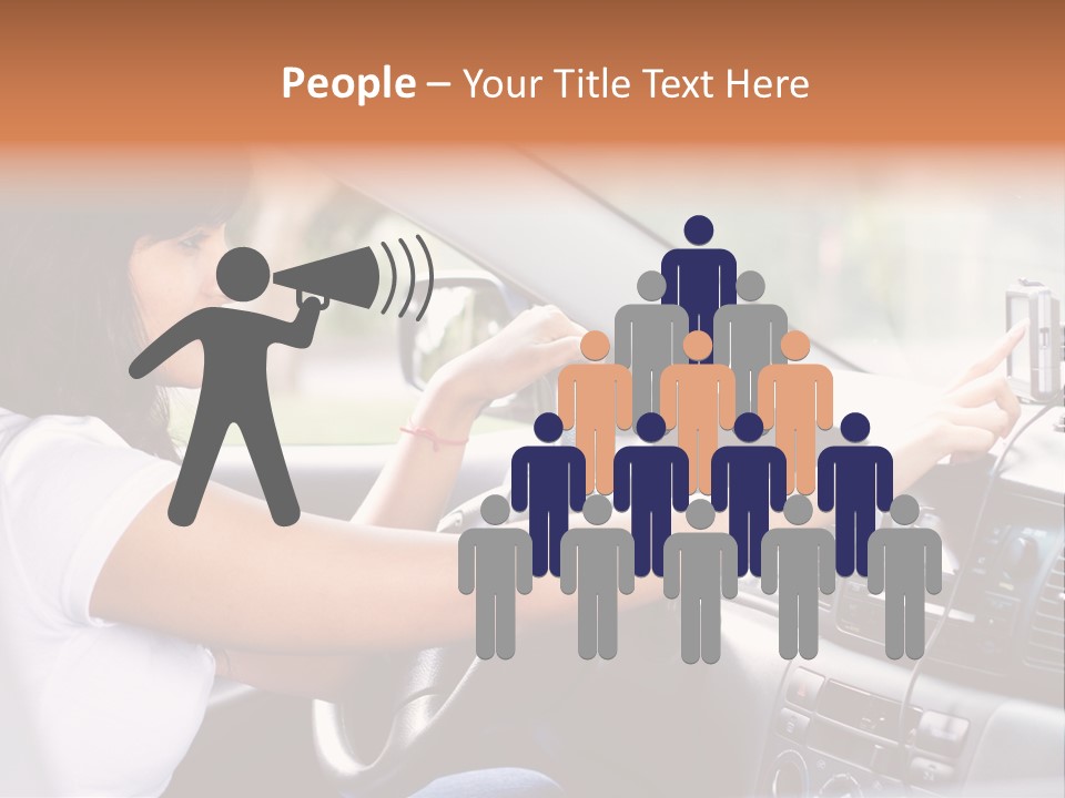 Wheel Use Woman PowerPoint Template