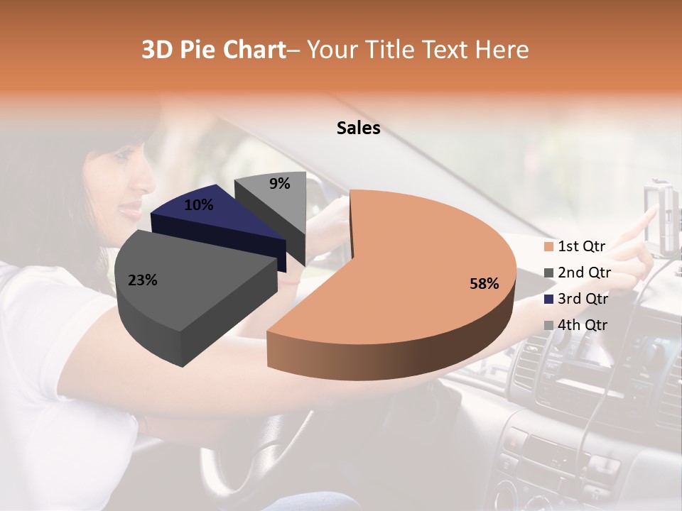 Wheel Use Woman PowerPoint Template
