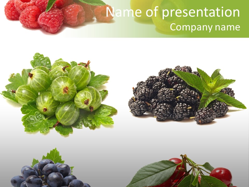 Strawberries Fruit Background PowerPoint Template