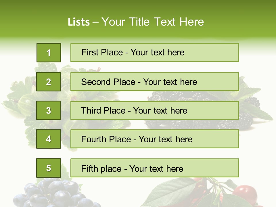 Strawberries Fruit Background PowerPoint Template