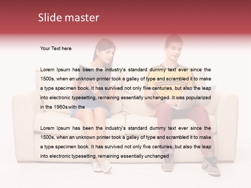 Indoor Sofa Eyes PowerPoint Template