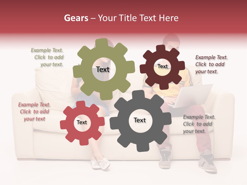 Indoor Sofa Eyes PowerPoint Template