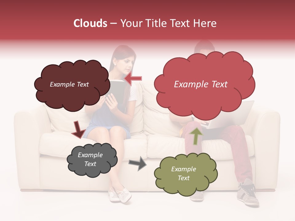 Indoor Sofa Eyes PowerPoint Template