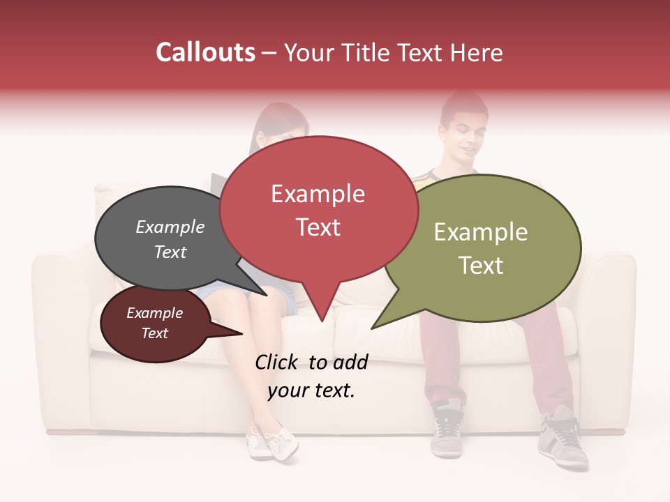 Indoor Sofa Eyes PowerPoint Template