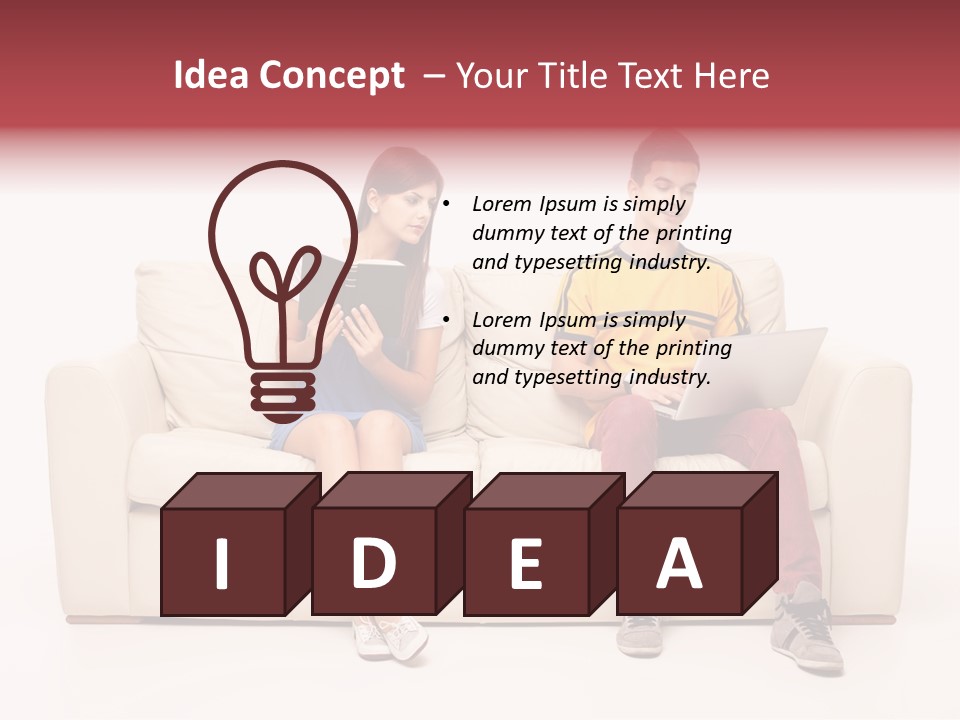 Indoor Sofa Eyes PowerPoint Template