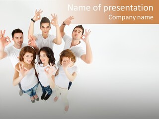 Hands Approving Brunette PowerPoint Template