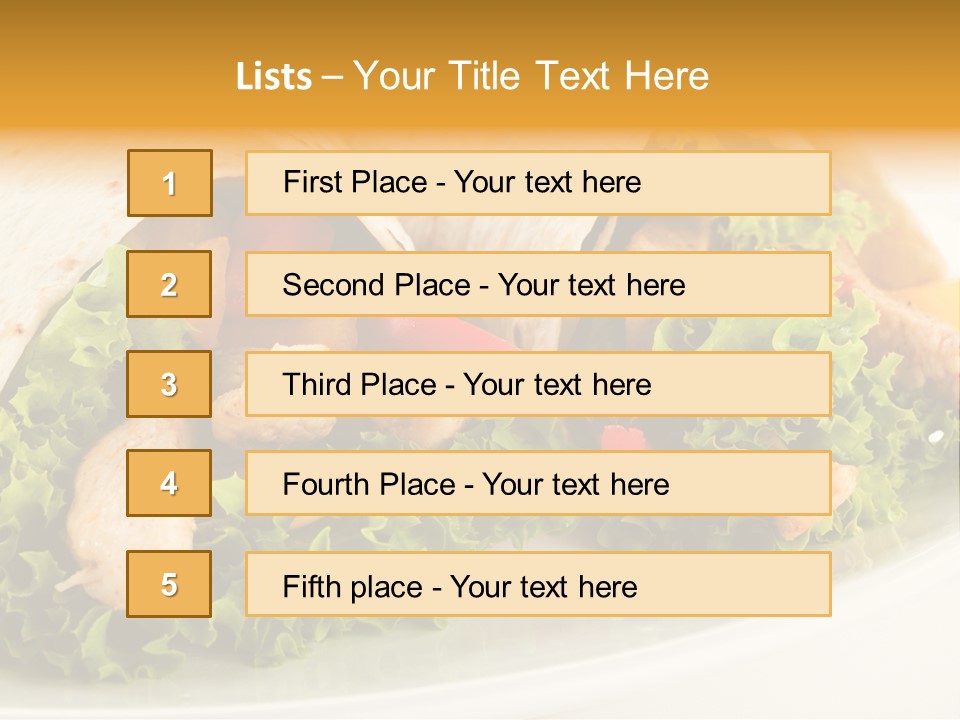Horizontal Salad Cuisine PowerPoint Template