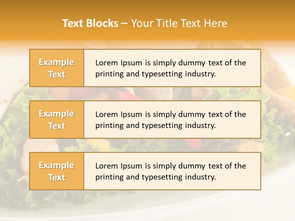 Horizontal Salad Cuisine PowerPoint Template