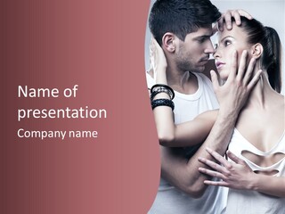 Caucasian Hot Tenderness PowerPoint Template