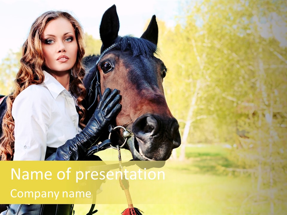 Girl Dressing Equitation PowerPoint Template