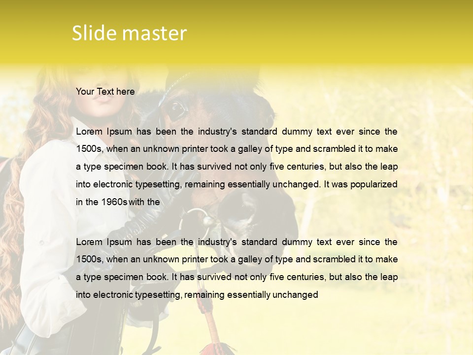 Girl Dressing Equitation PowerPoint Template