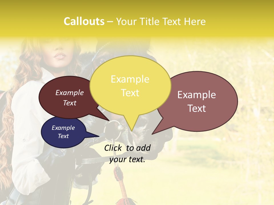 Girl Dressing Equitation PowerPoint Template