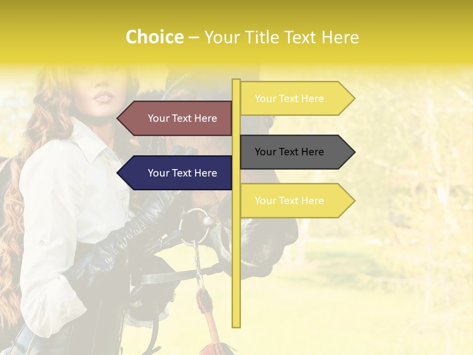 Girl Dressing Equitation PowerPoint Template