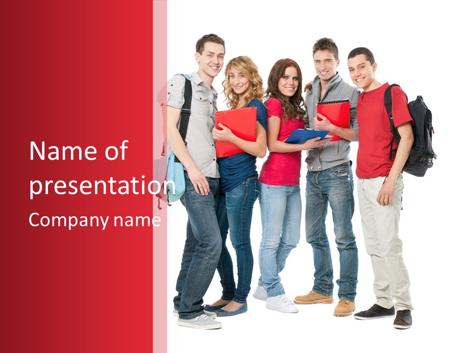 Guy Friendship School PowerPoint Template