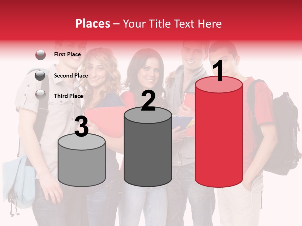 Standing Friend Smiling PowerPoint Template