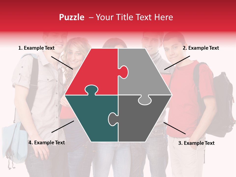 Standing Friend Smiling PowerPoint Template