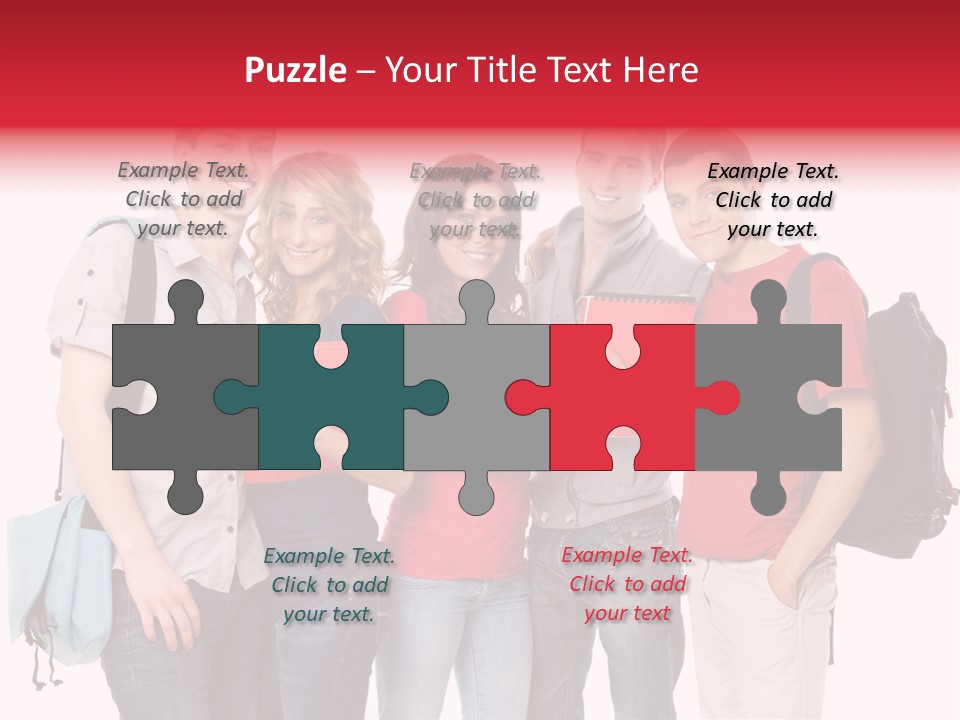 Standing Friend Smiling PowerPoint Template