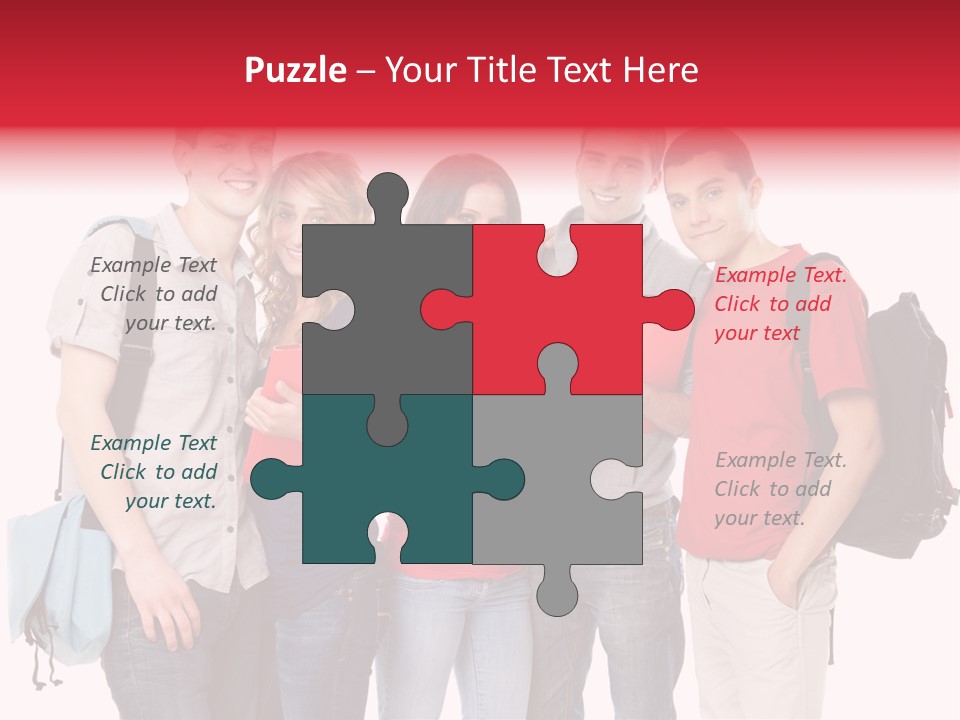 Standing Friend Smiling PowerPoint Template