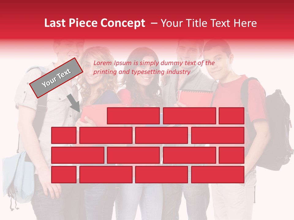 Standing Friend Smiling PowerPoint Template