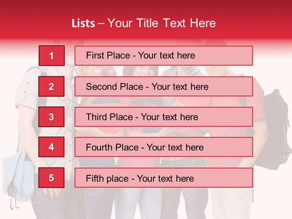 Standing Friend Smiling PowerPoint Template