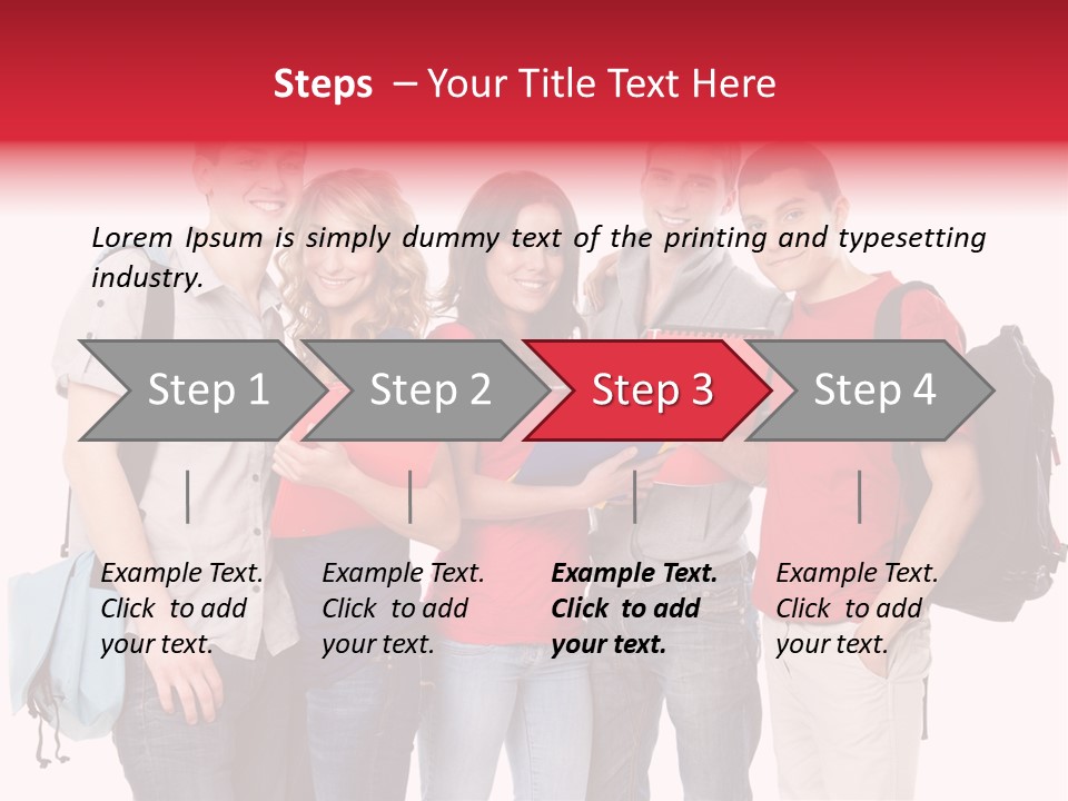 Standing Friend Smiling PowerPoint Template
