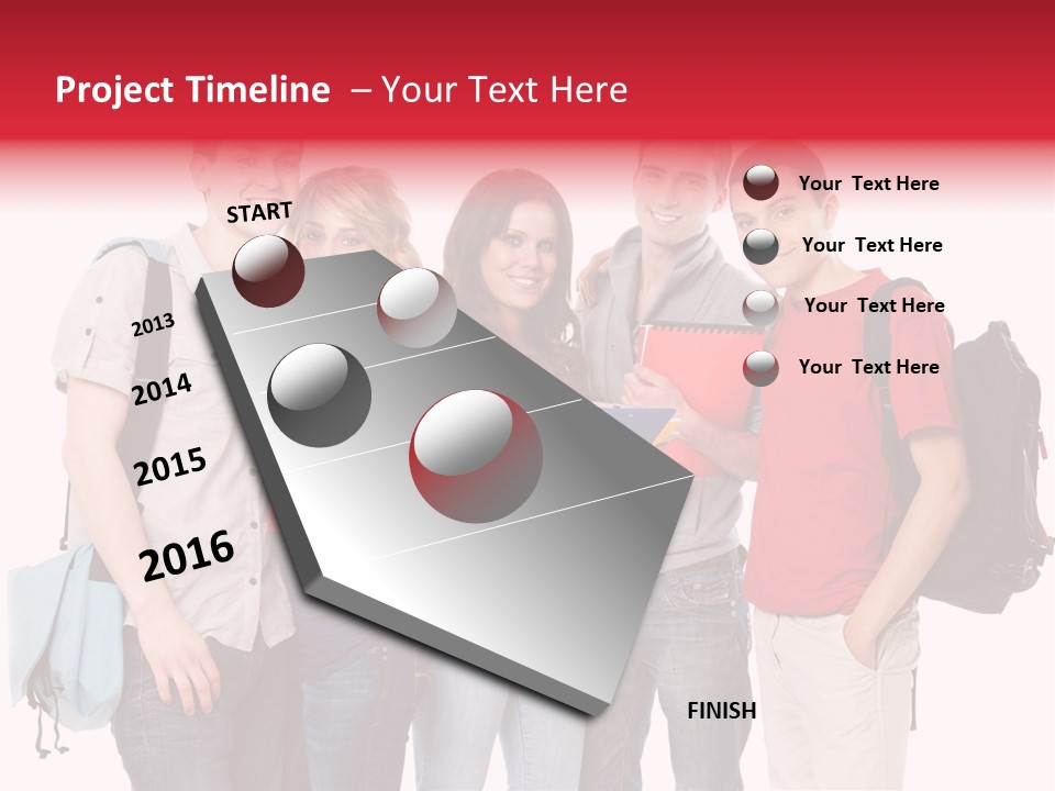 Standing Friend Smiling PowerPoint Template