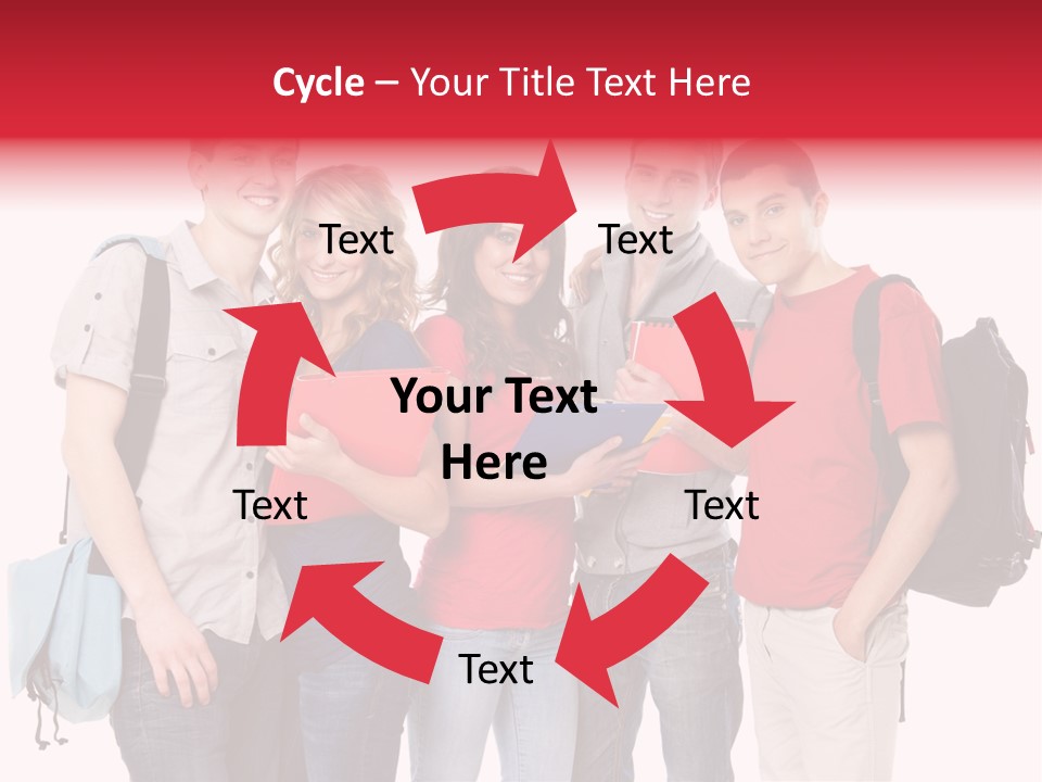 Standing Friend Smiling PowerPoint Template