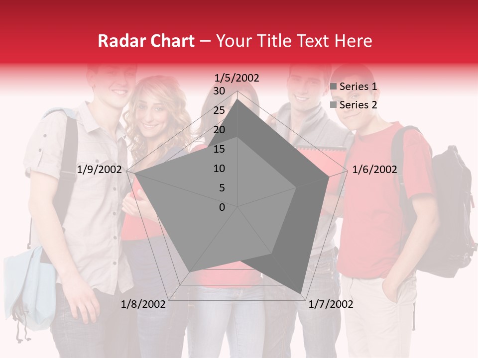 Standing Friend Smiling PowerPoint Template