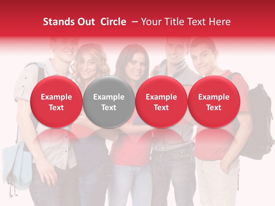 Standing Friend Smiling PowerPoint Template