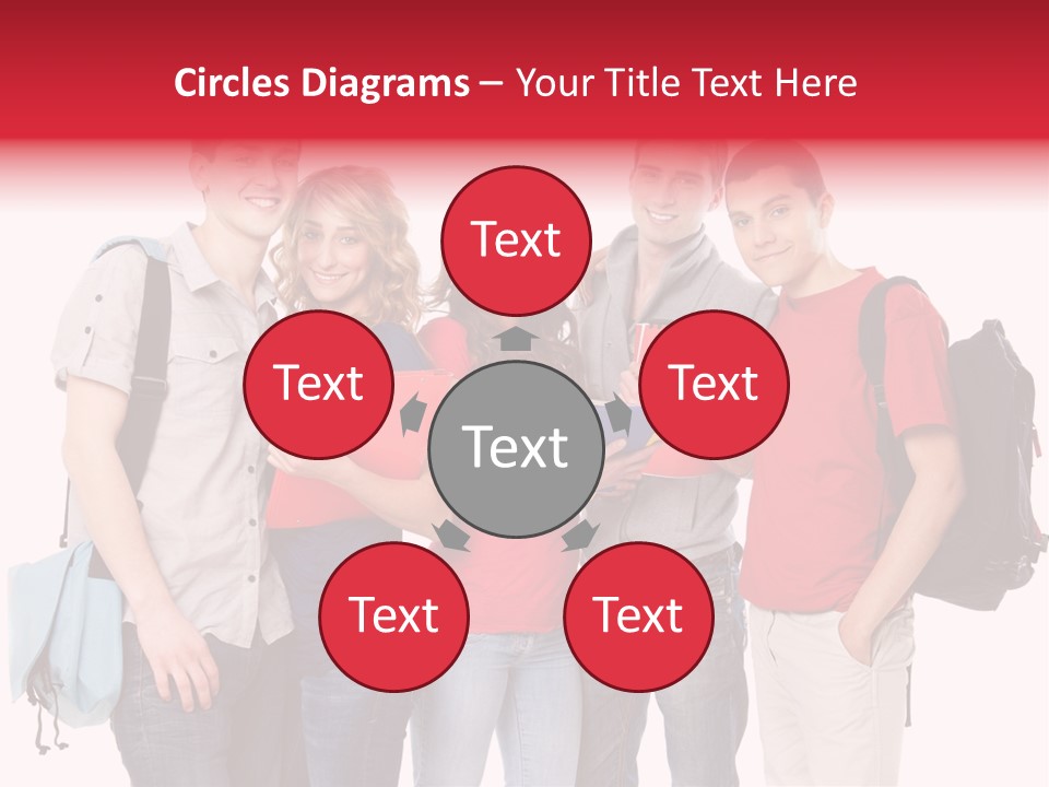 Standing Friend Smiling PowerPoint Template