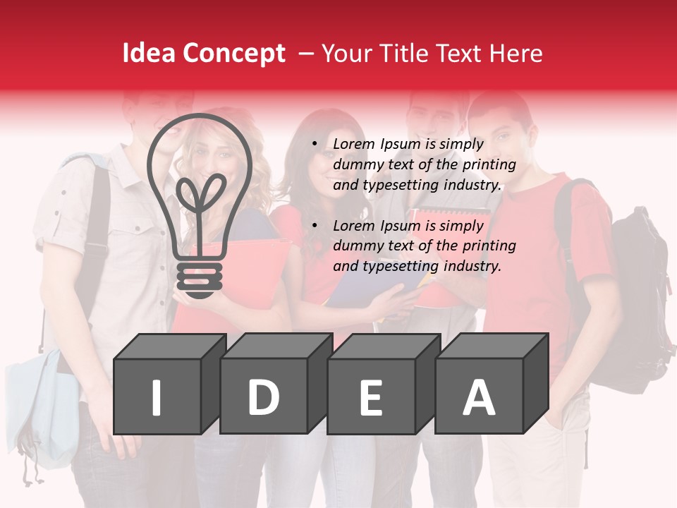 Standing Friend Smiling PowerPoint Template