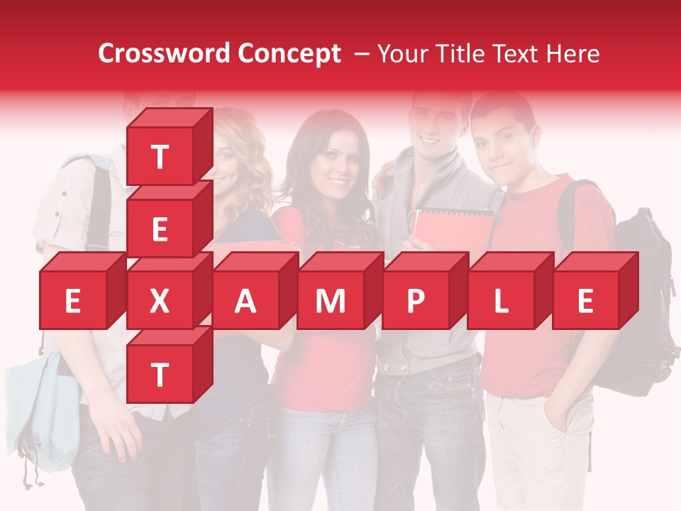 Standing Friend Smiling PowerPoint Template