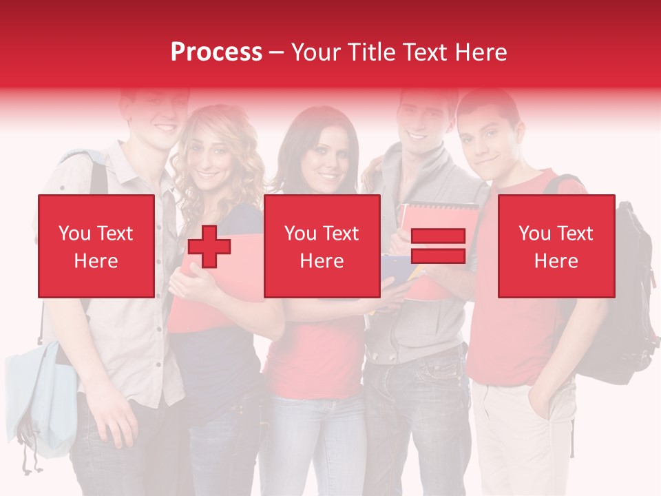 Standing Friend Smiling PowerPoint Template