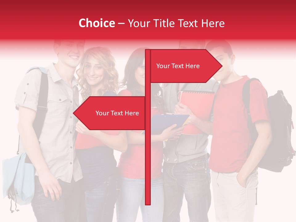 Standing Friend Smiling PowerPoint Template