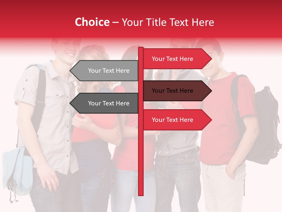Standing Friend Smiling PowerPoint Template