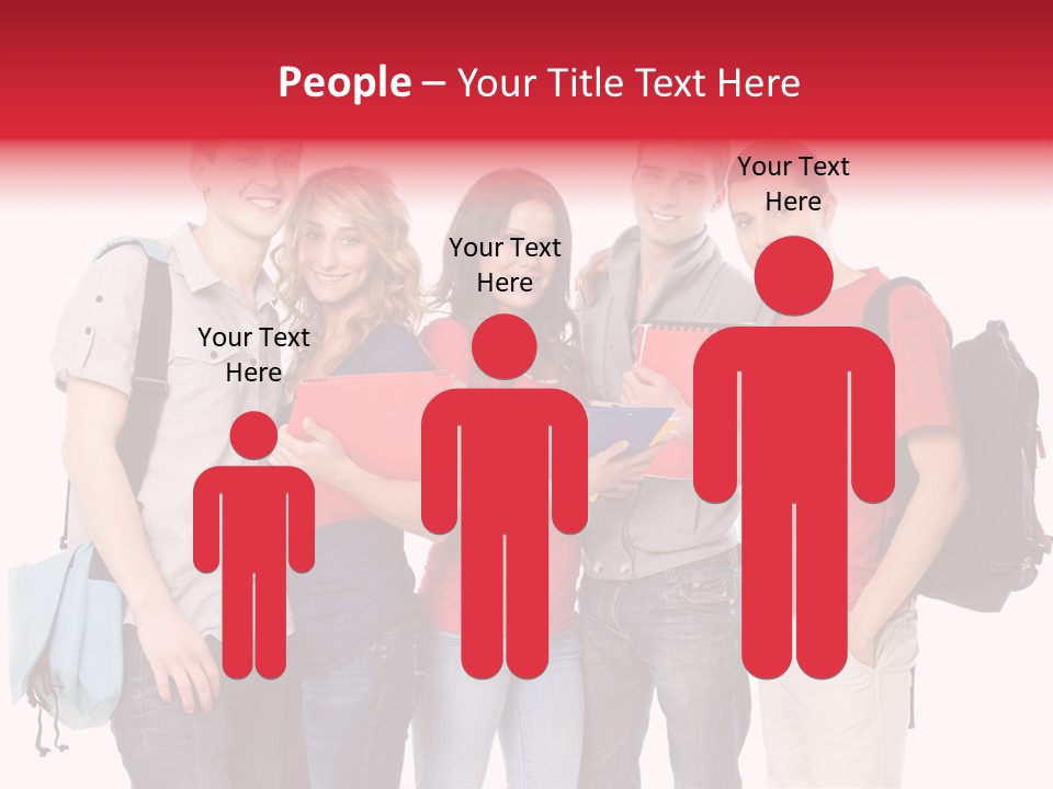 Standing Friend Smiling PowerPoint Template