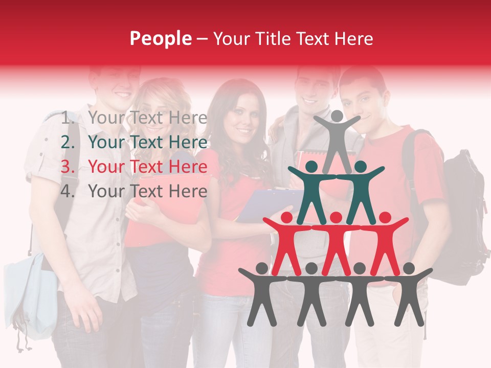 Standing Friend Smiling PowerPoint Template