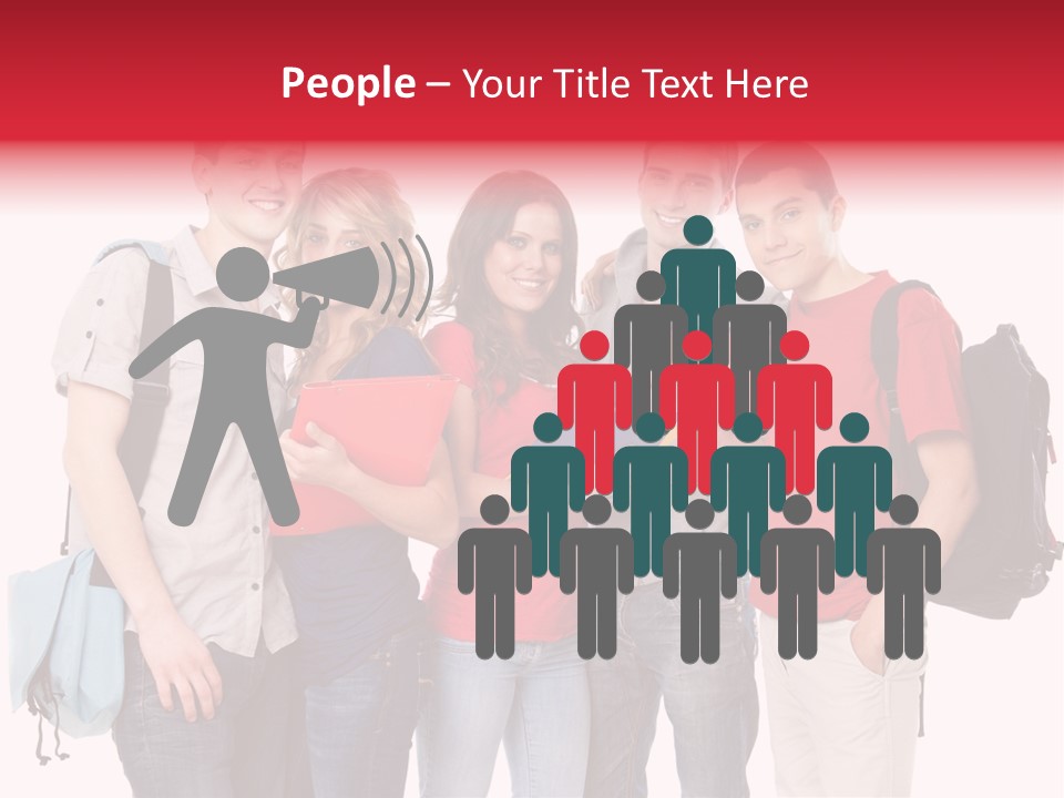 Standing Friend Smiling PowerPoint Template