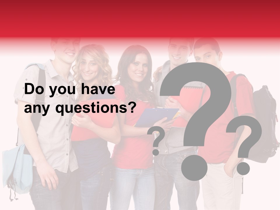 Standing Friend Smiling PowerPoint Template